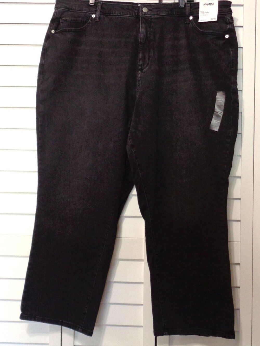SONOMA WOMENS PLUS SIZE BLACK JEANS CURVY HIGH RISE STRETCH PANTS SIZE 22W